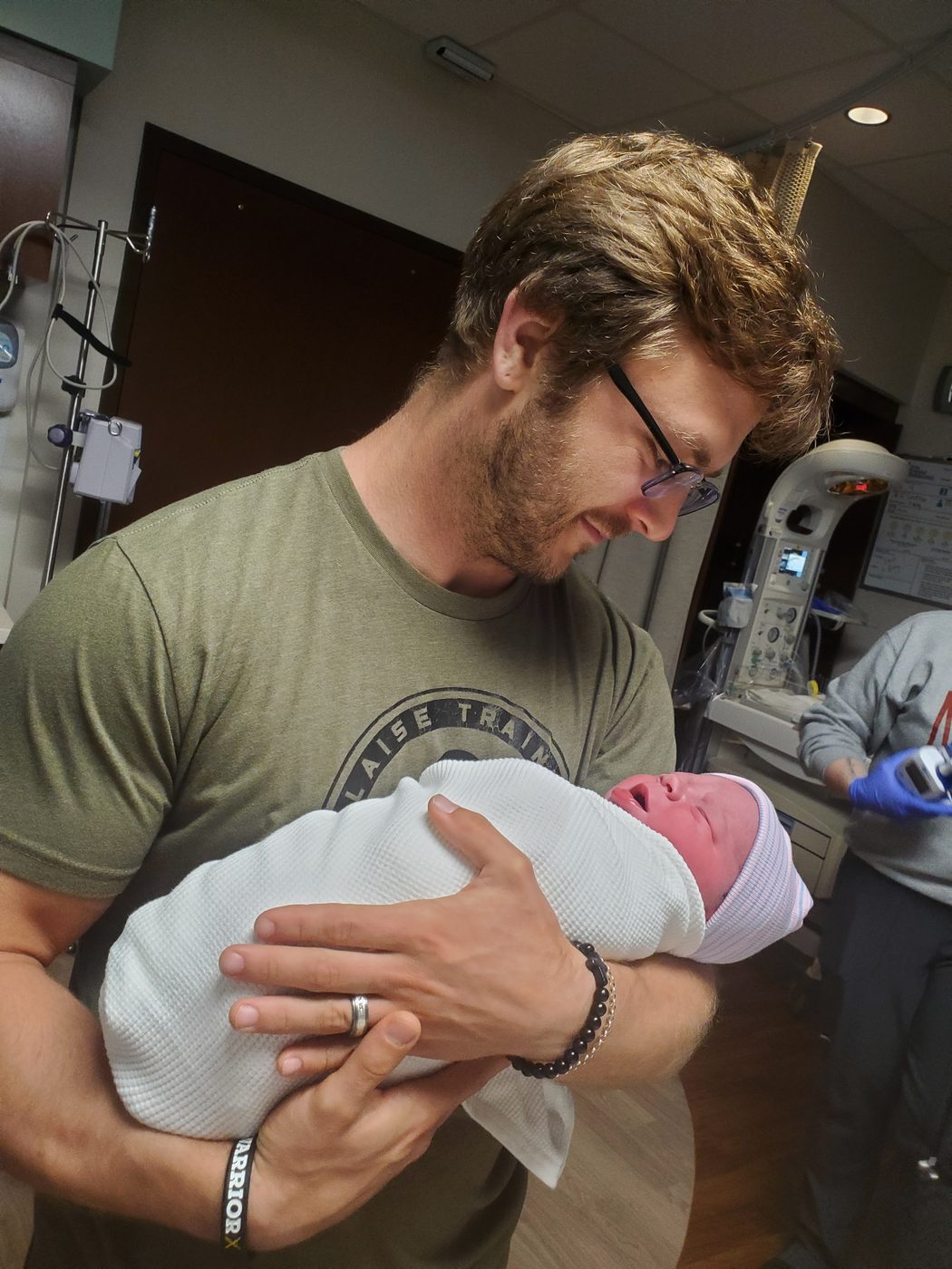 Holding my newborn son